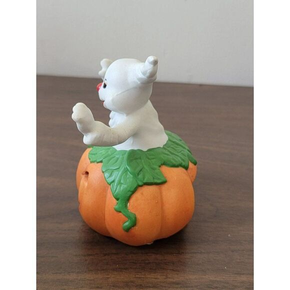 Ceramic ghost tea light jack-o'-lantern home decor figure Halloween - Picture 3 of 6